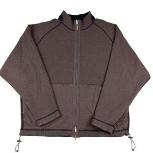 Tommy Bahama Mens Full Zip Knit Brown/Black Reversible Casual‎ Sweater